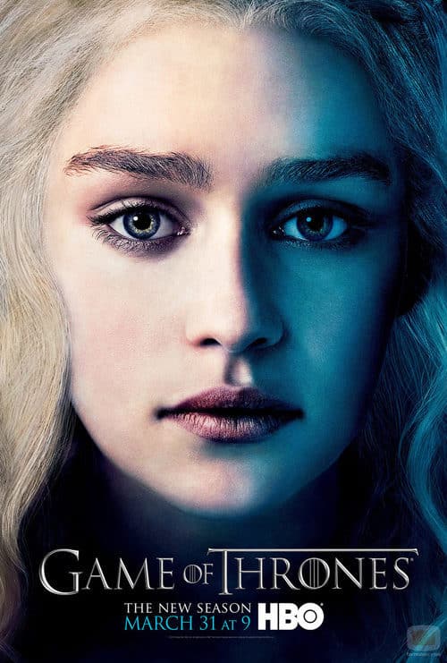 daenerys targaryen en el poster promocional de la tercera temporada de juego de tronos