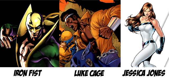 iron fist, luke cage y jessica jones