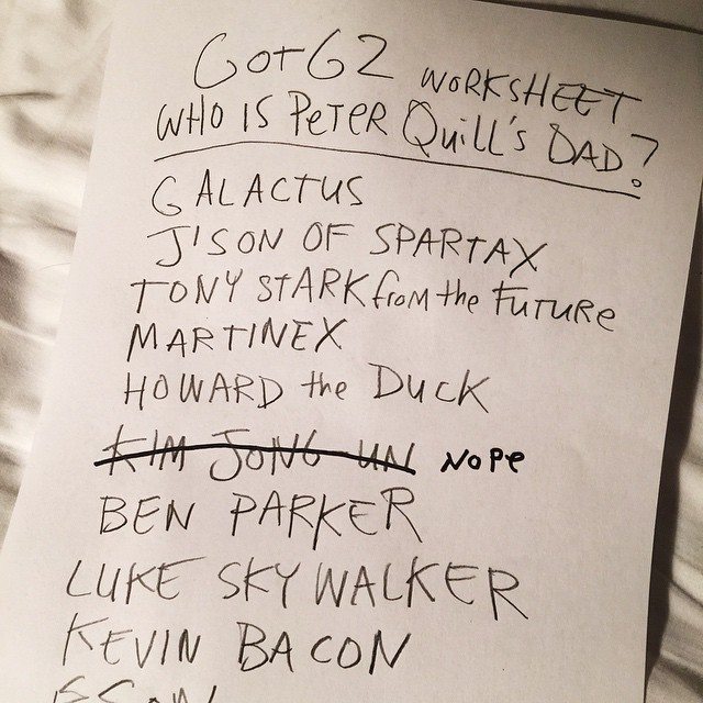 lista de posibles padres de star lord