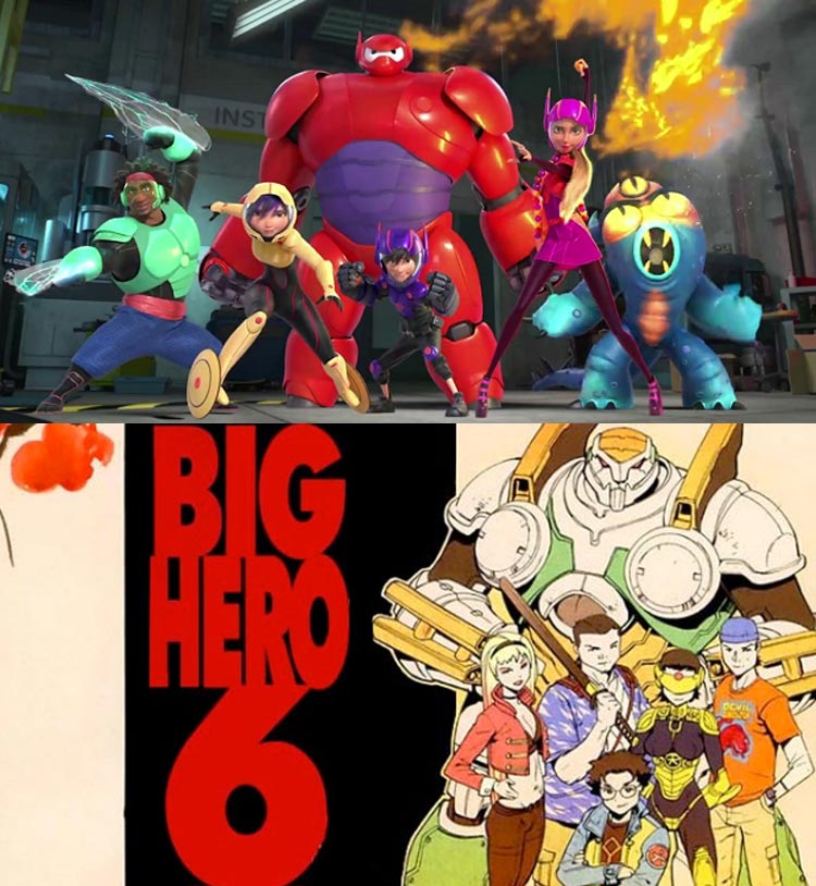 big hero 6 película vs cómic