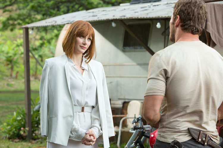 bryce dallas y howard chris pratt en 'jurassic world'