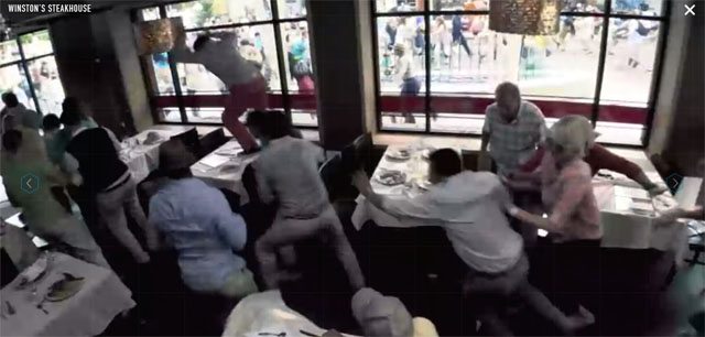 ¡mira cómo cunde el pánico en el parque de jurassic world!