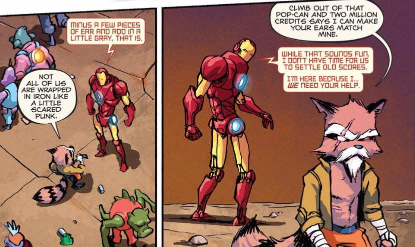 rocket raccoon 9 iron man