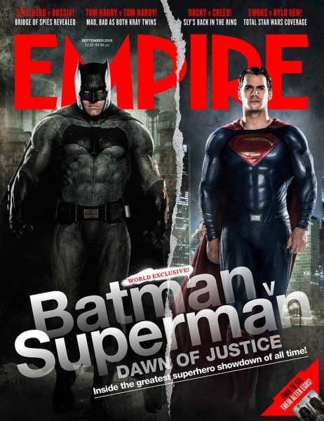 portada de la revista estadounidense "empire", dedicada a 'batman v superman: el amanecer de la justicia' (2016).