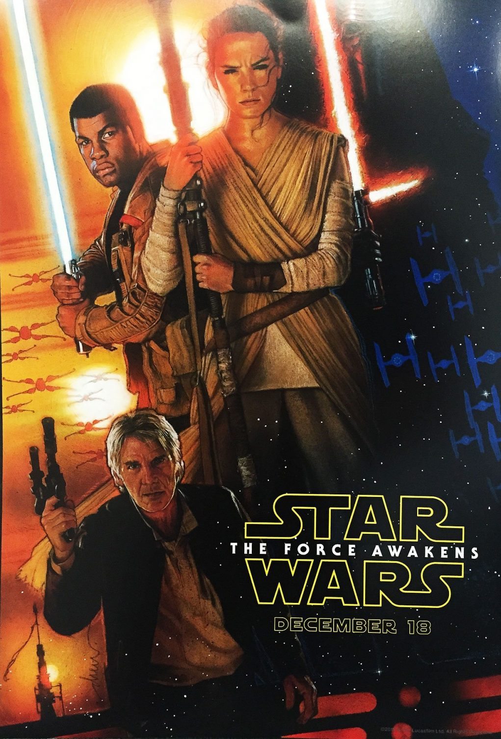 póster de drew struzan para star wars el despertar de la fuerza