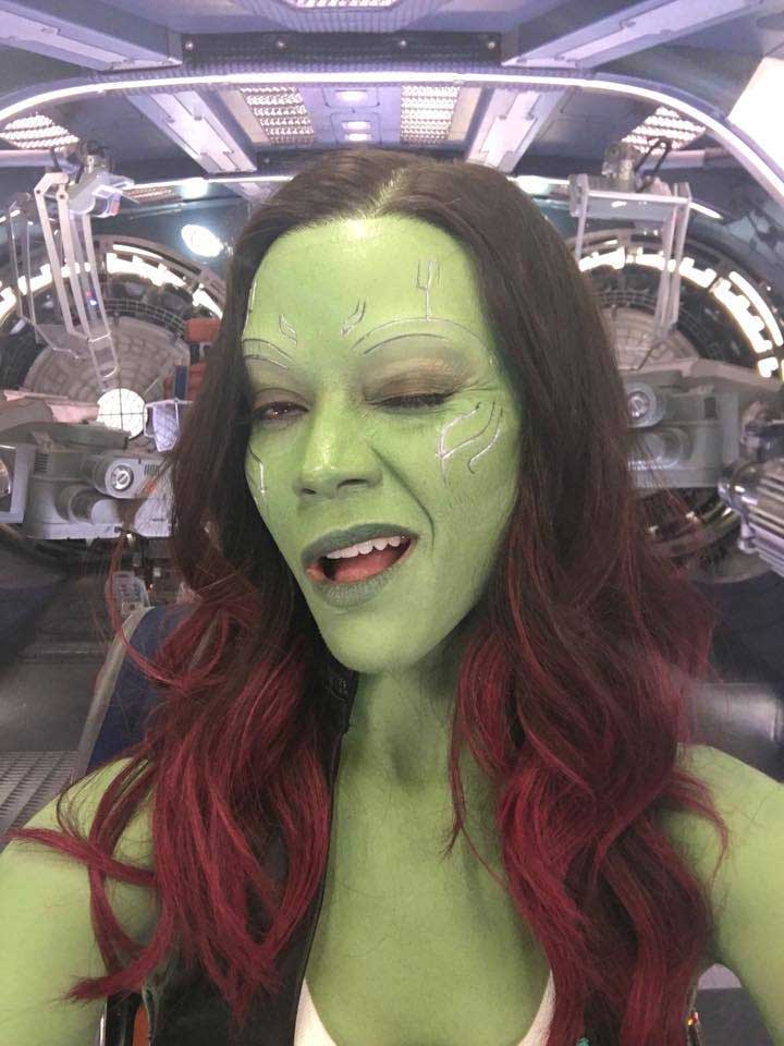 zoe saldana como gamora guardianes de la galaxia 2