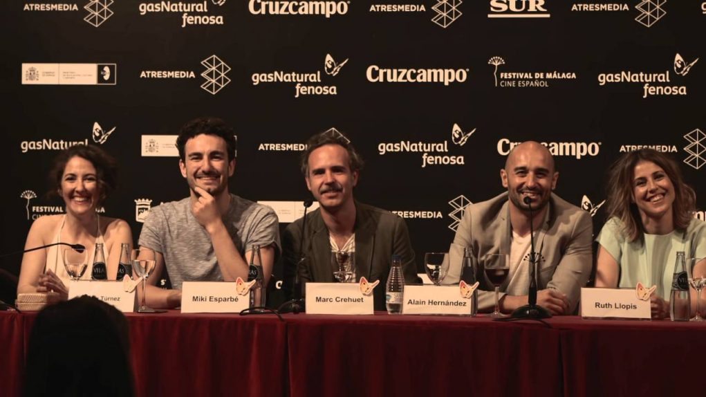 el equipo de el rey tuerto durante la rueda de prensa en el festival de cine de malága