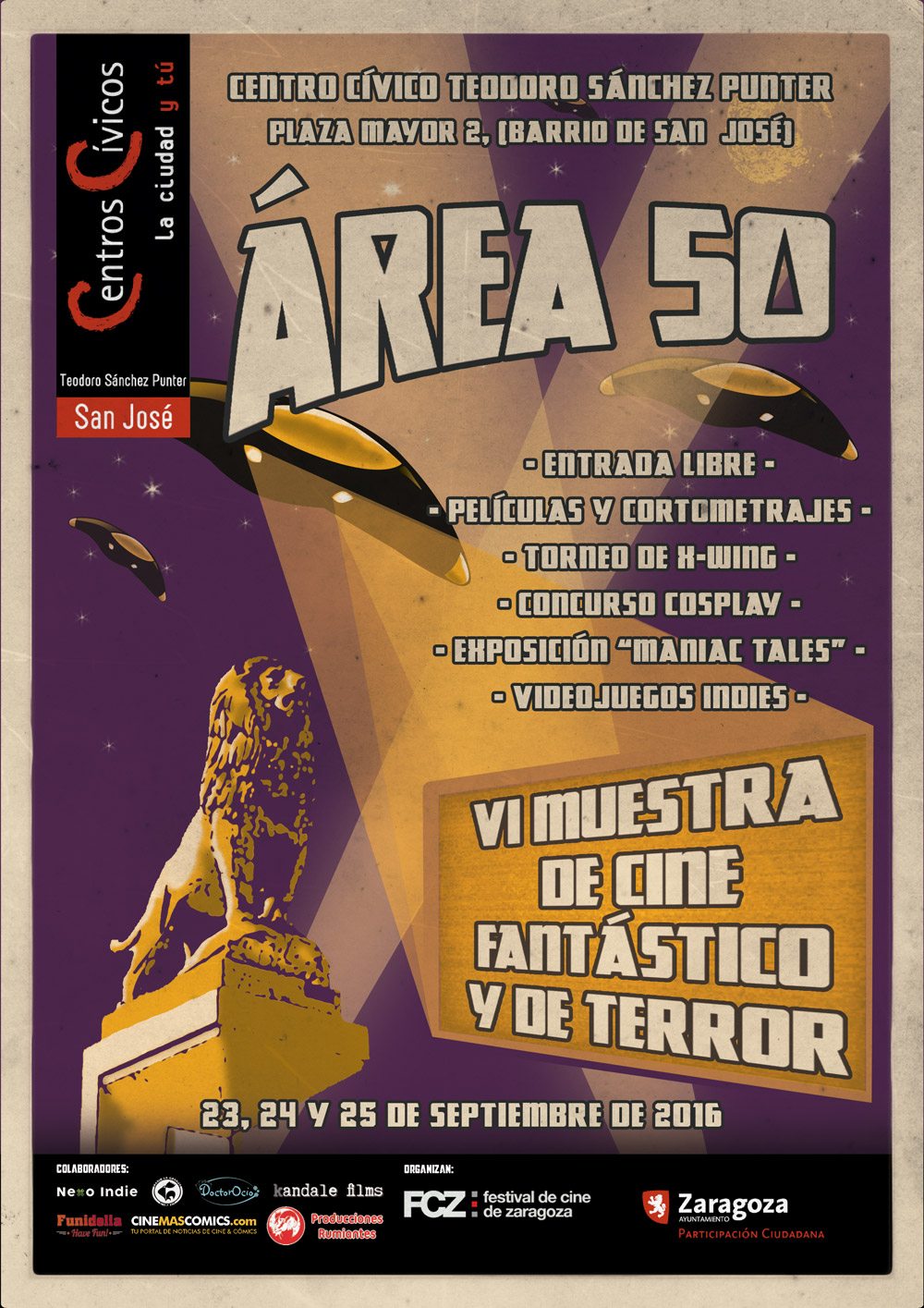cartel área 50 | vi muestra de cine fantástico y de terror de zaragoza