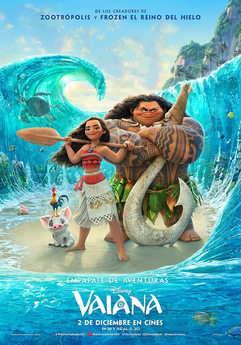 poster español de vaiana (moana)