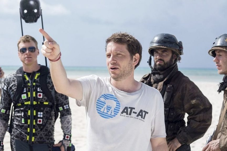 gareth edwards durante el rodaje de rogue one star wars