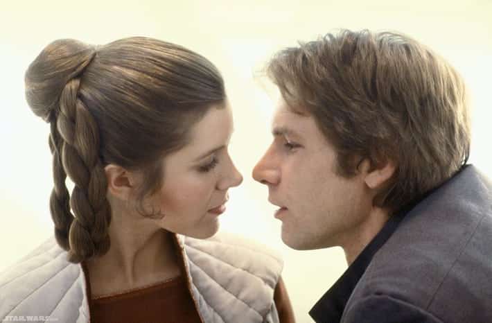 han solo y leia en la saga de star wars amor