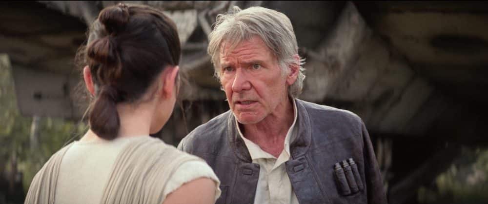 han solo y rey en star wars: el despertar de la fuerza