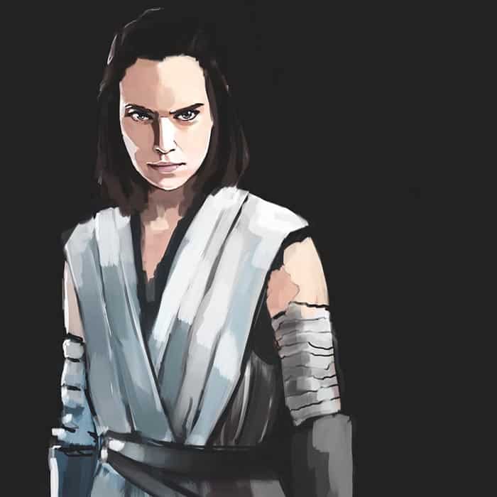concept art de rey en 'star wars: los últimos jedi'