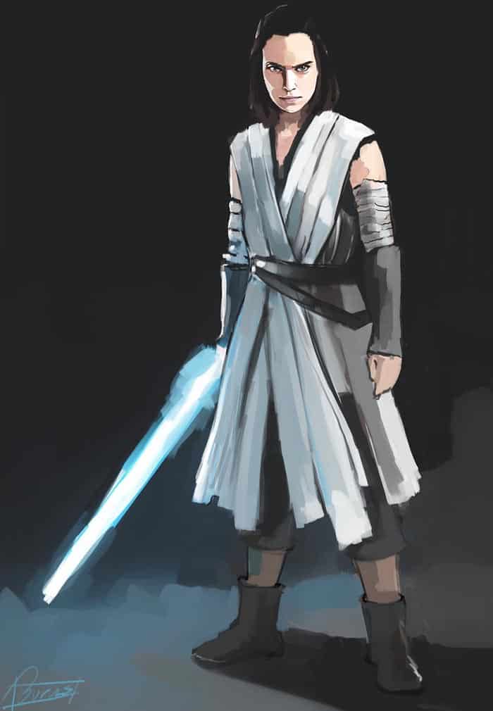 concept art de rey en 'star wars: los últimos jedi'