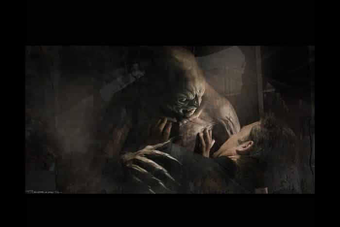 concept art de 'batman v superman' con el sueño de bruce wayne