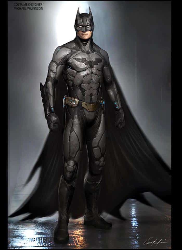 diseño alternativo del traje del batman de ben affleck en 'batman v superman'