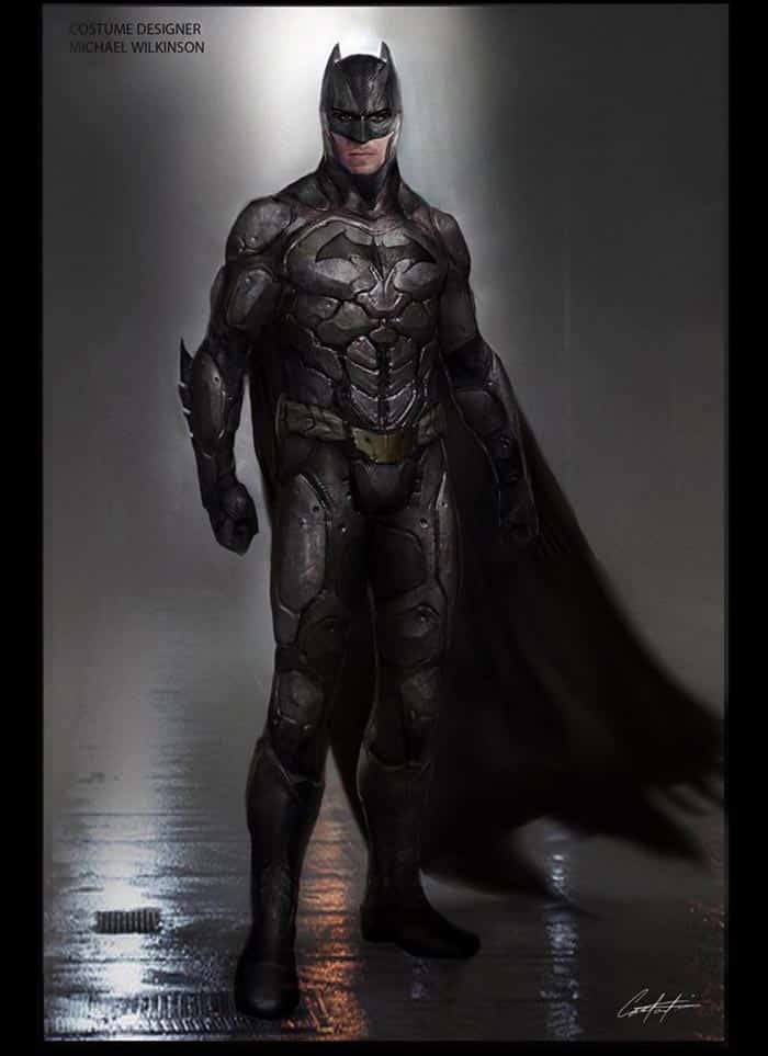 diseño alternativo del traje del batman de ben affleck en 'batman v superman'