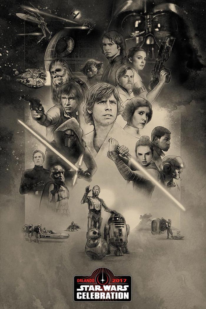 póster del 40 aniversario de star wars
