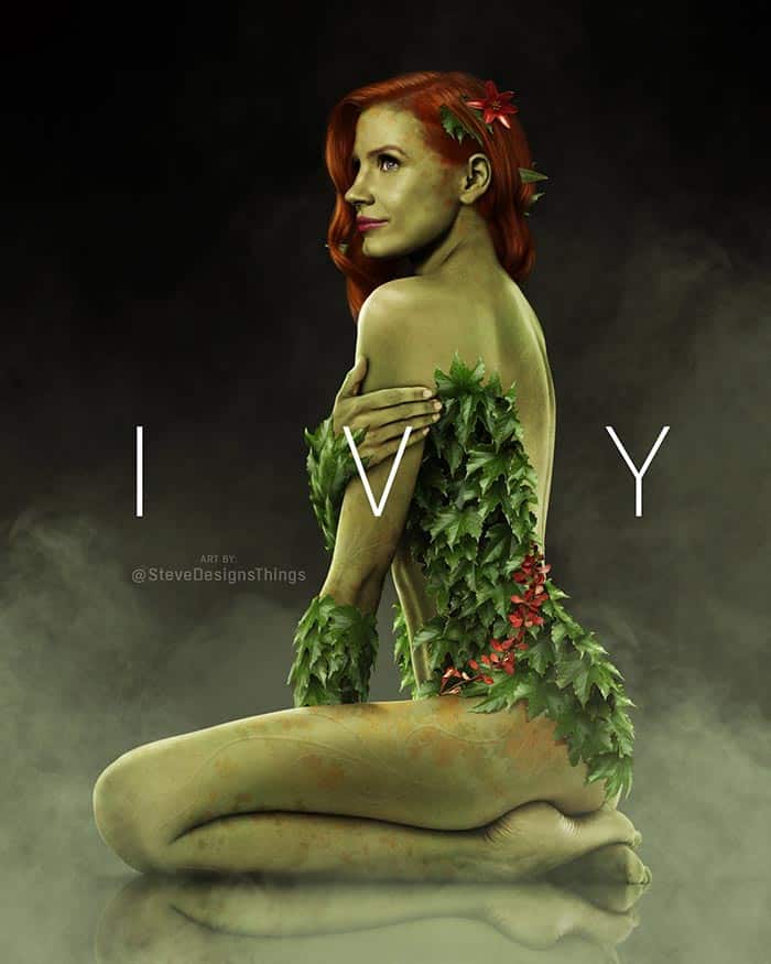 jessica chastain como hiedra venenosa en 'gotham city sirens'