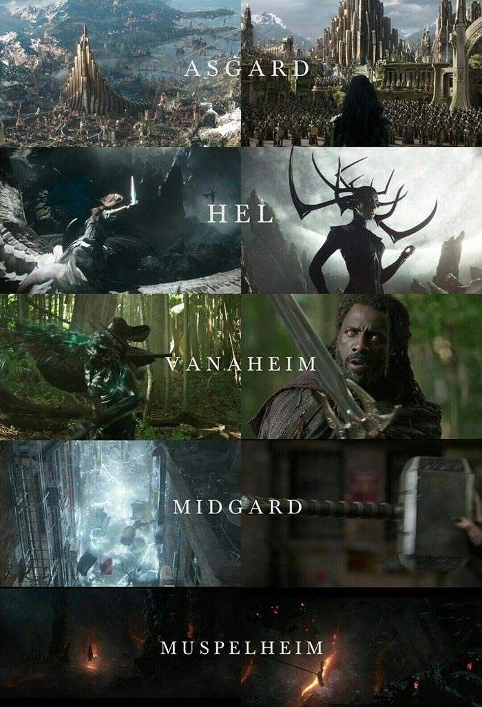 hasta 5 mundos hemos visto en el tráiler de 'thor: ragnarok'