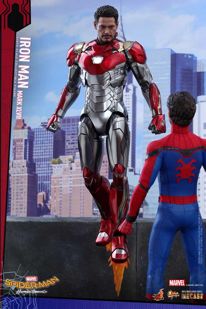 hot toys armadura de iron man en 'spider-man: homecoming'
