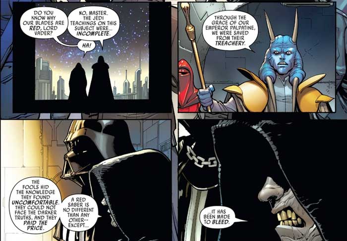 star wars: revelado por qué los sith siempre llevan sables de luz rojos