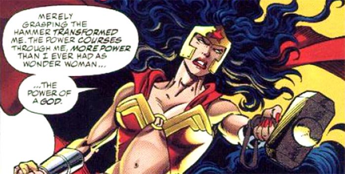 wonder woman: martillo de thor