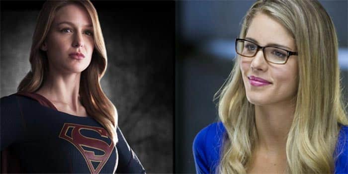 melissa benoist (supergirl) y emily bett rickards (felicity smoak)