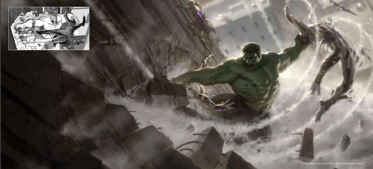 hulk aplasta. concept art los vengadores