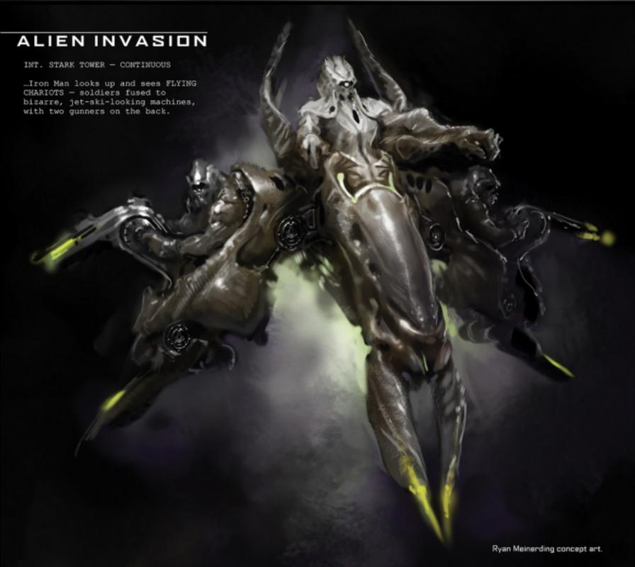 nave chitauri concept art los vengadores