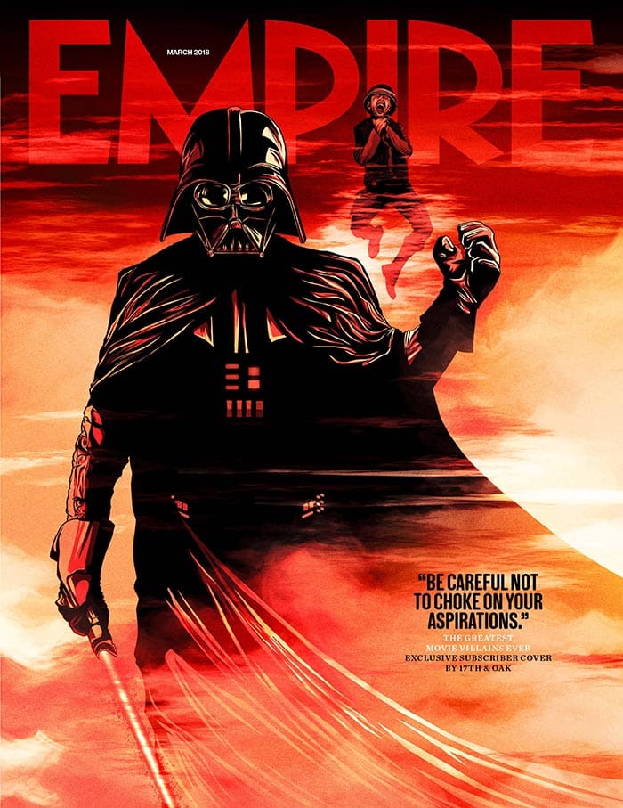 la portada de empire con darth vader (star wars)