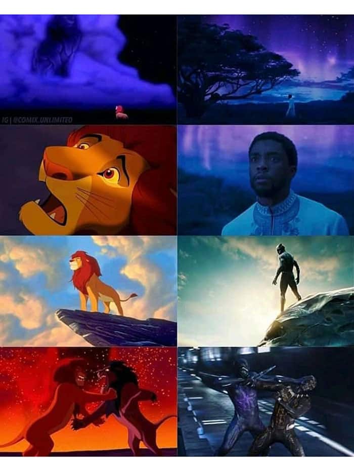4 momentos en los que black panther copia a el rey león