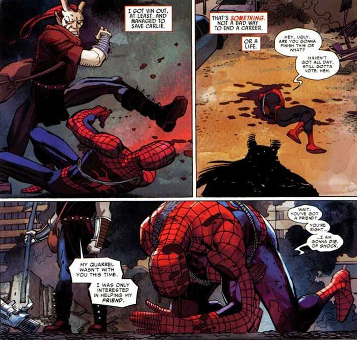 viñeta el asombroso spider-man: el rastro de la araña