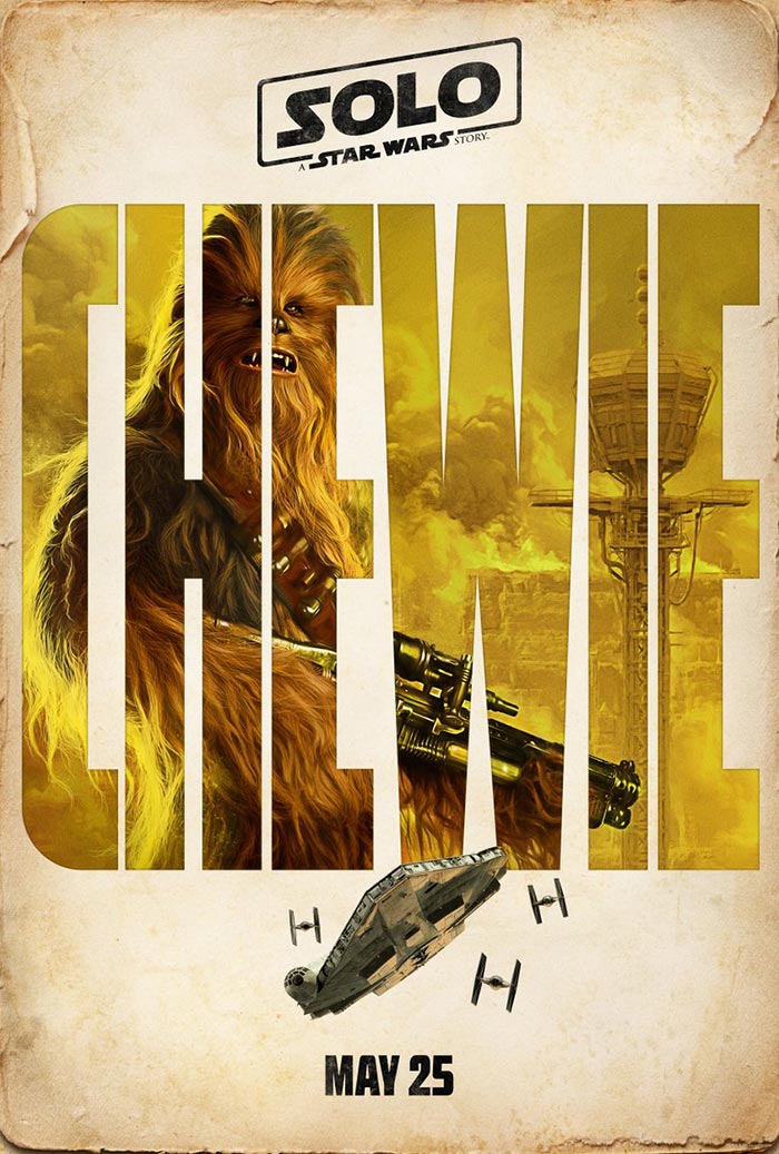 póster de chewbacca en han solo: una historia de star wars (solo: a star wars story)