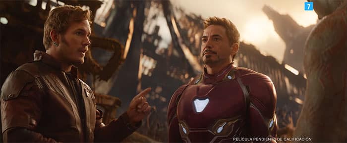 star lord y iron man en el nuevo tráiler de vengadores: infinity war