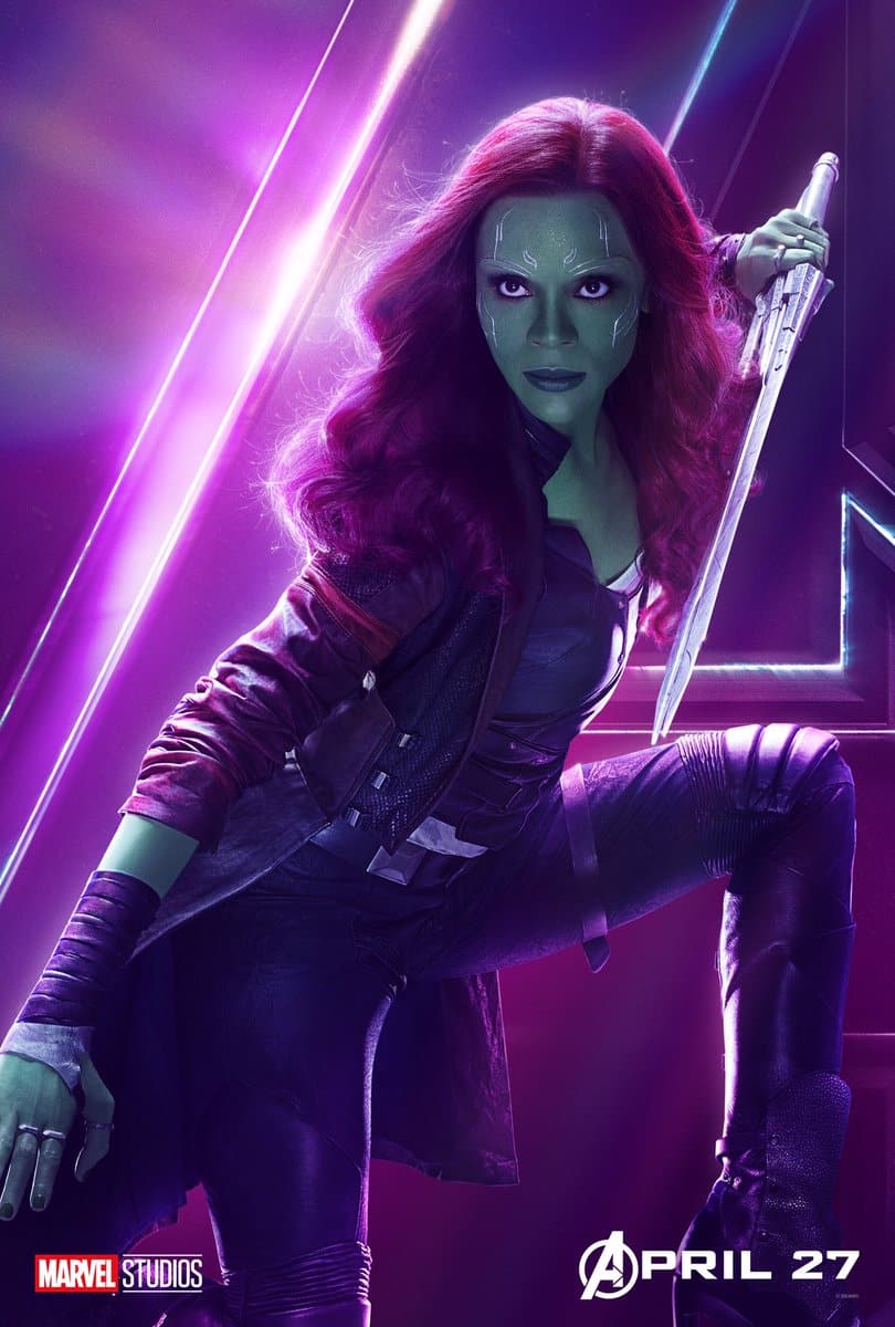 zoe saldana es gamora en vengadores: infinity war