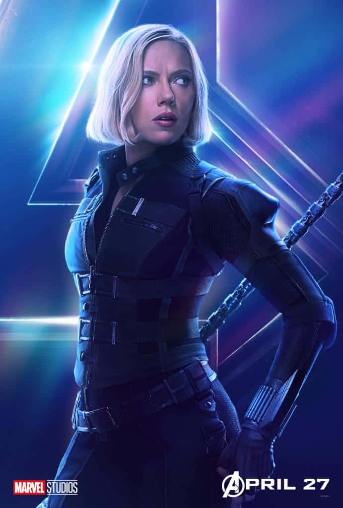 scarlett johansson como black widow, en vengadores: infinity war