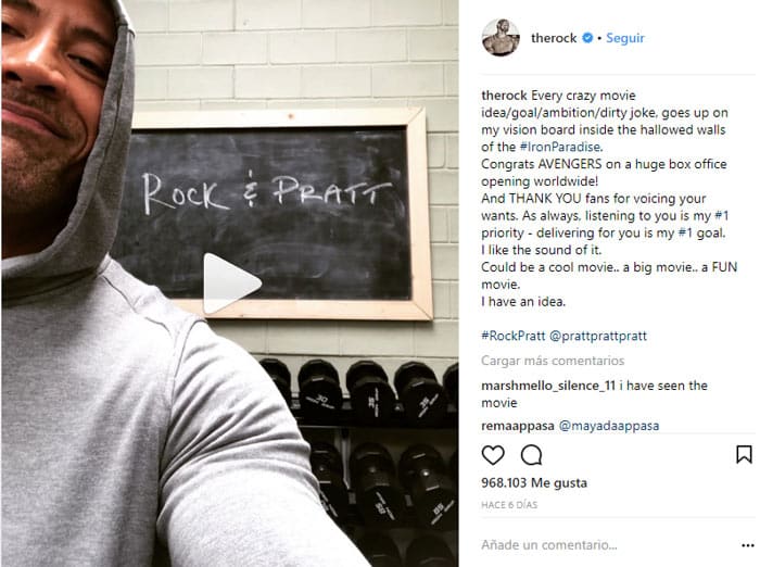 dwayne johnson chris pratt