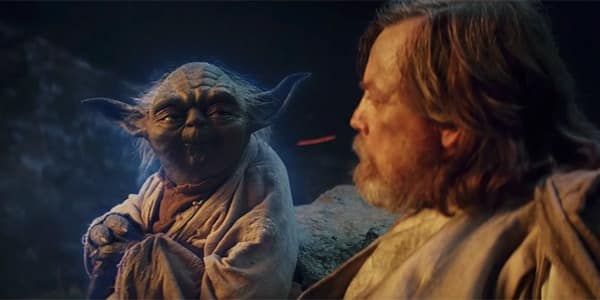 star wars: los últimos jedi yoda junto a luke skywalker