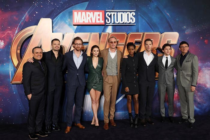 la alfombra roja de vengadores: infinity war (marvel studios)