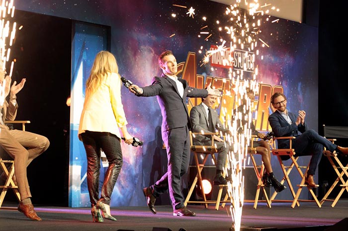 la alfombra roja de vengadores: infinity war (marvel studios)