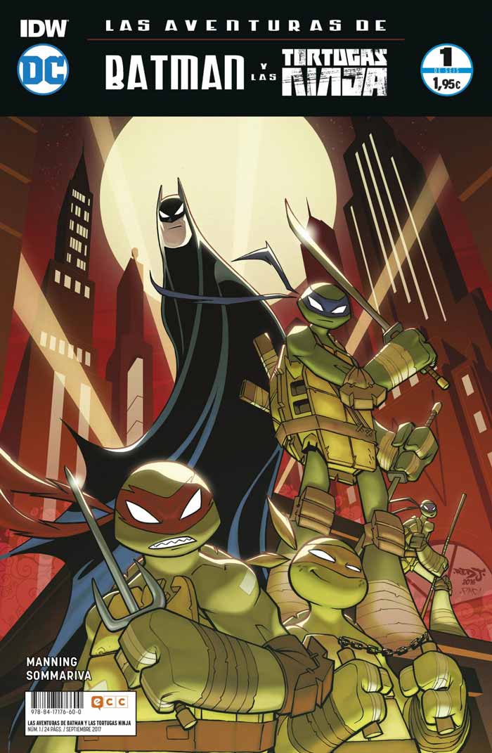 portada de las aventuras de batman y las tortugas ninja