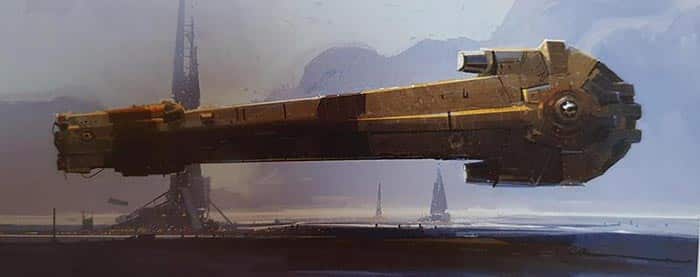 arte conceptual de han solo: una historia de star wars: halcón milenario