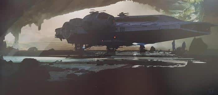 arte conceptual de han solo: una historia de star wars: halcón milenario