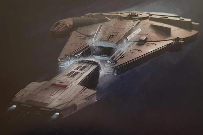 arte conceptual de han solo: una historia de star wars: halcón milenario
