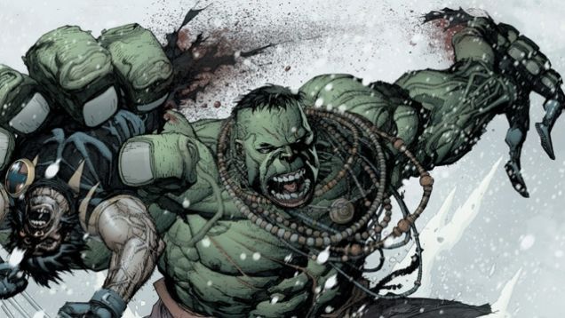 hulk parte por la mitad a wolverine