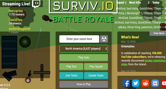imagen del juego surviv.io una alternativa a fortnite en internet