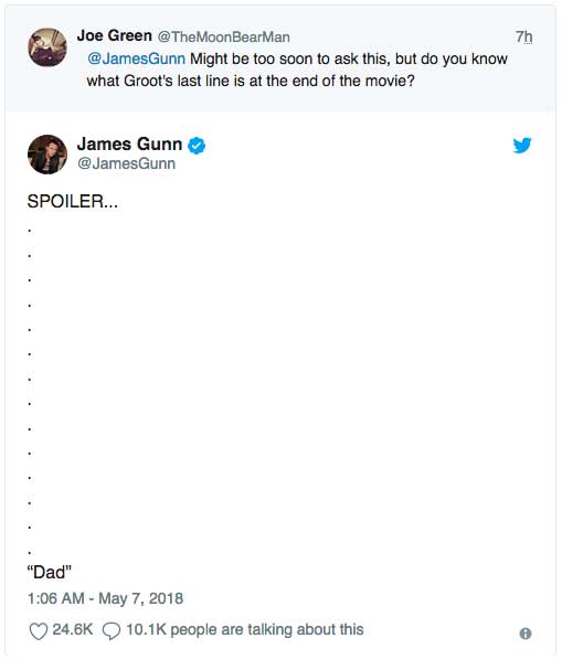 último yo soy groot de vengadores: infinity war