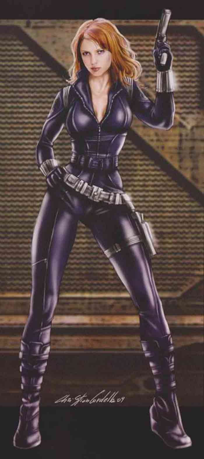 diseño alternativo de viuda negra (scarlett johansson) en marvel studios