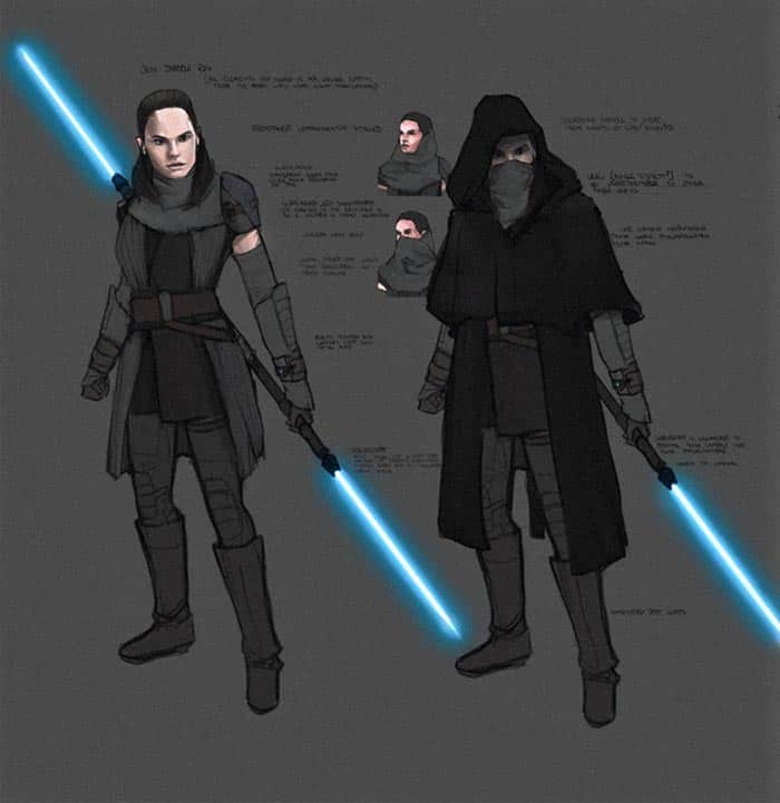 concept art de rey en star wars 9